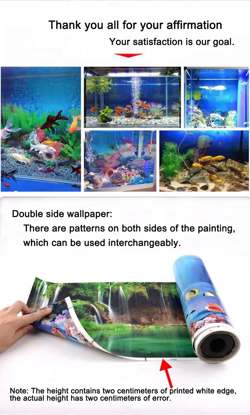 Aquarium Background Decoration Sticker Fish Tank Landscape Sticker Poster Background for Aquarium Ocean Plant Aquascape Painting