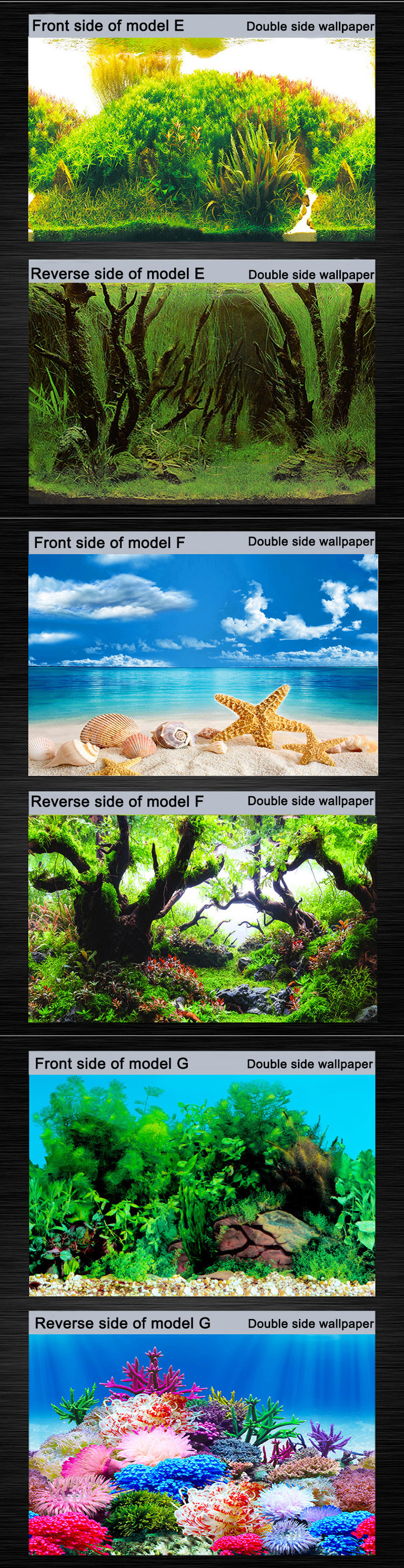 Aquarium Background Decoration Sticker Fish Tank Landscape Sticker Poster Background for Aquarium Ocean Plant Aquascape Painting