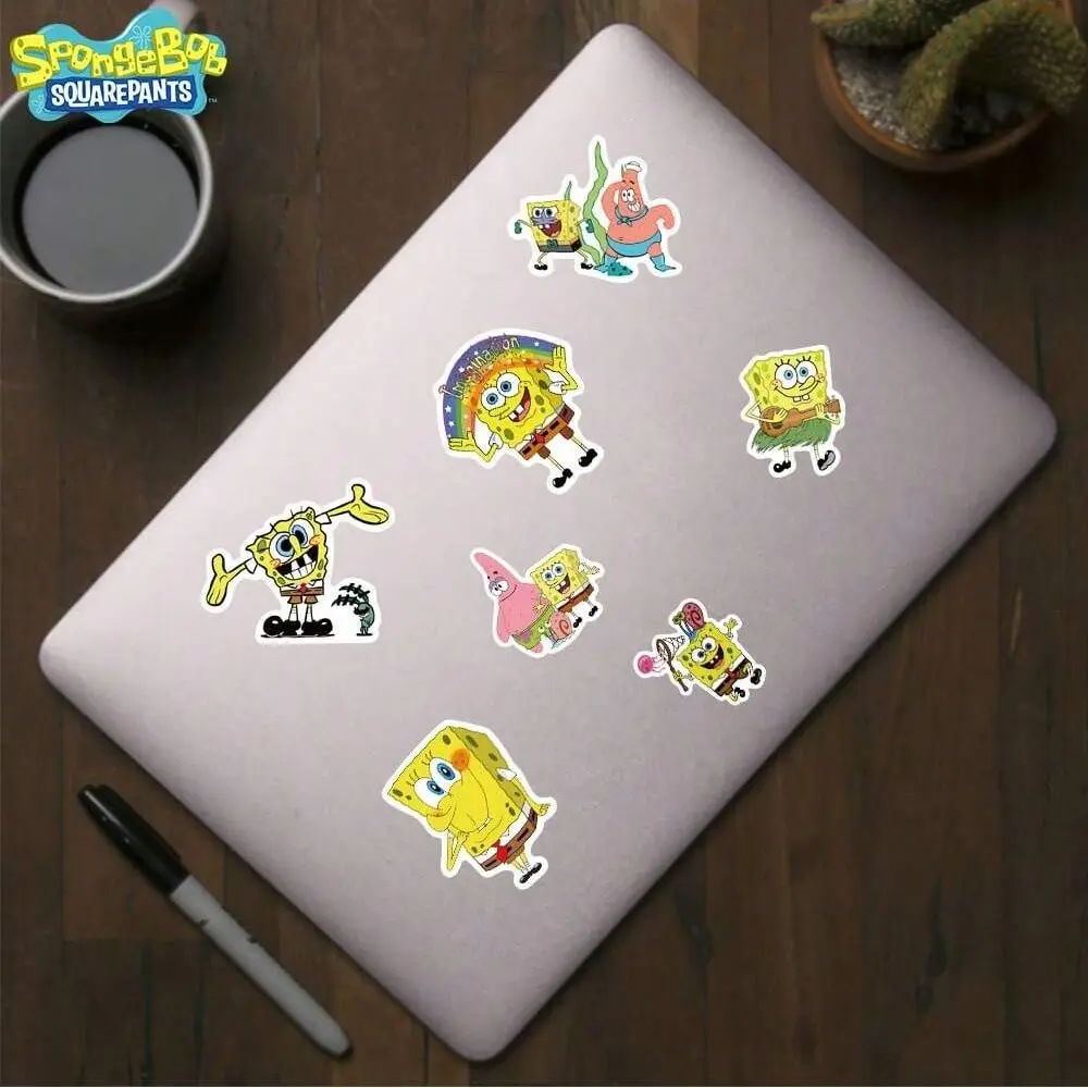 50pcs SpongeBob Officially Licensed Vinyl Stickers High Quality Tentacles Sticker for Water Bottle Waterproof DIY Decals