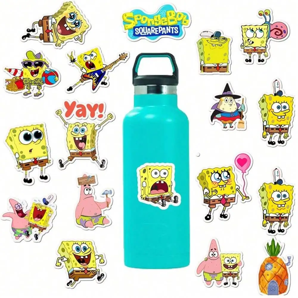 50pcs SpongeBob Officially Licensed Vinyl Stickers High Quality Tentacles Sticker for Water Bottle Waterproof DIY Decals