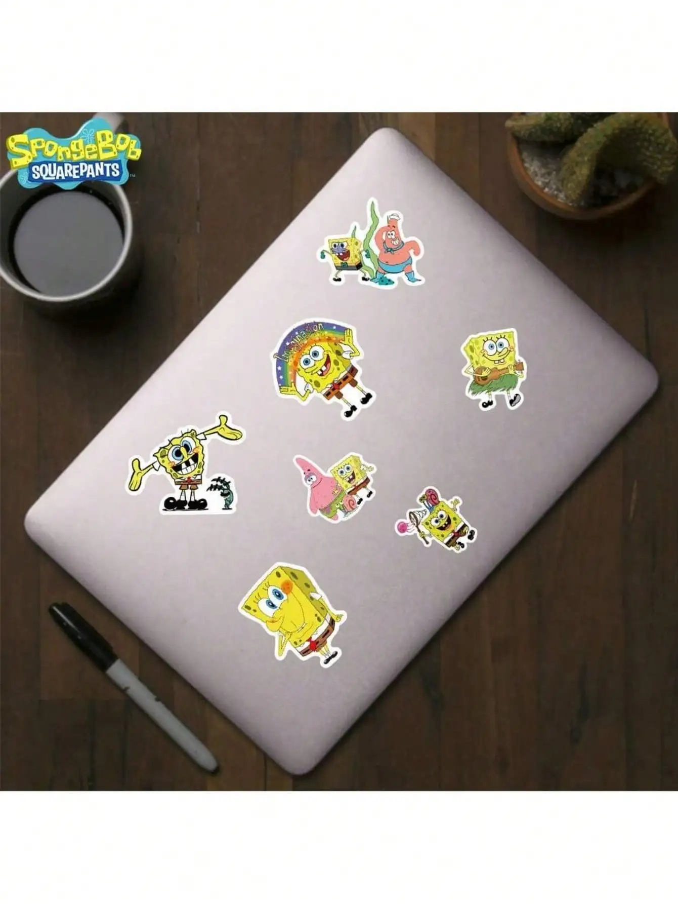 50pcs SpongeBob Officially Licensed Vinyl Stickers High Quality Tentacles Sticker for Water Bottle Waterproof DIY Decals