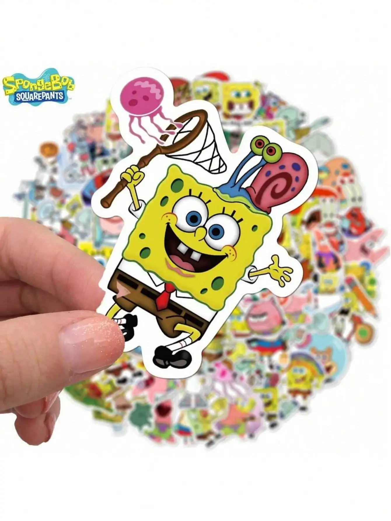 50pcs SpongeBob Officially Licensed Vinyl Stickers High Quality Tentacles Sticker for Water Bottle Waterproof DIY Decals