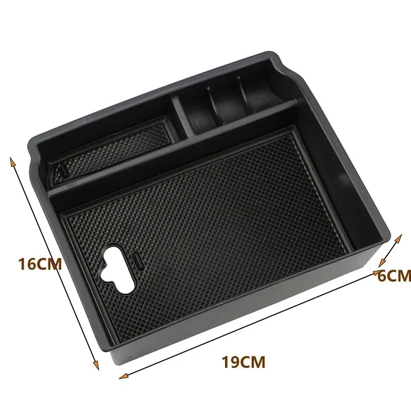 Center Console Organizer For Toyota Hilux Fortuner 2016 - 2024 Car Armrest Storage Box Built-In Non-Slip Mats Tray Pallet Holder