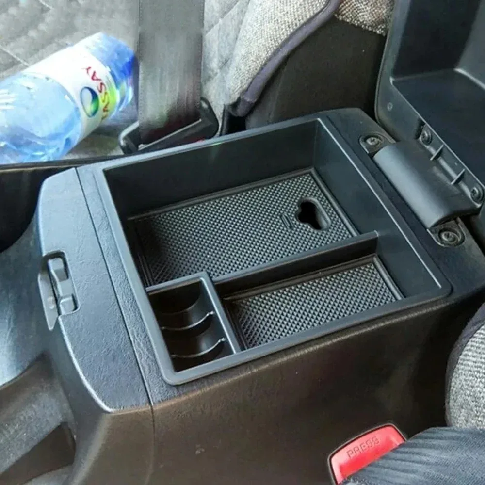 Center Console Organizer For Toyota Hilux Fortuner 2016 - 2024 Car Armrest Storage Box Built-In Non-Slip Mats Tray Pallet Holder