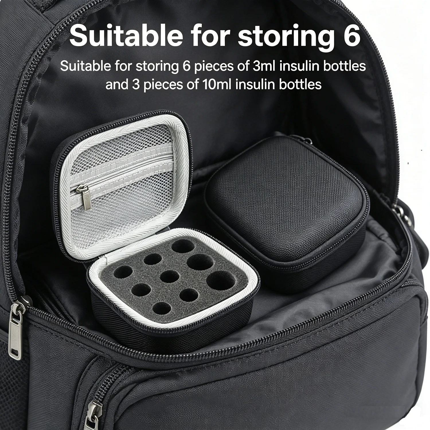 1pc Handheld Peptide Case Insulin Vial Holder 9 Slots for Standard 3/5/10ml Vial, Foam Protective, Sale Case Only