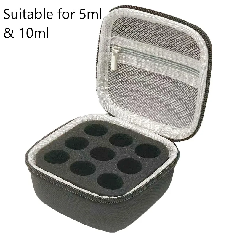 1pc Handheld Peptide Case Insulin Vial Holder 9 Slots for Standard 3/5/10ml Vial, Foam Protective, Sale Case Only