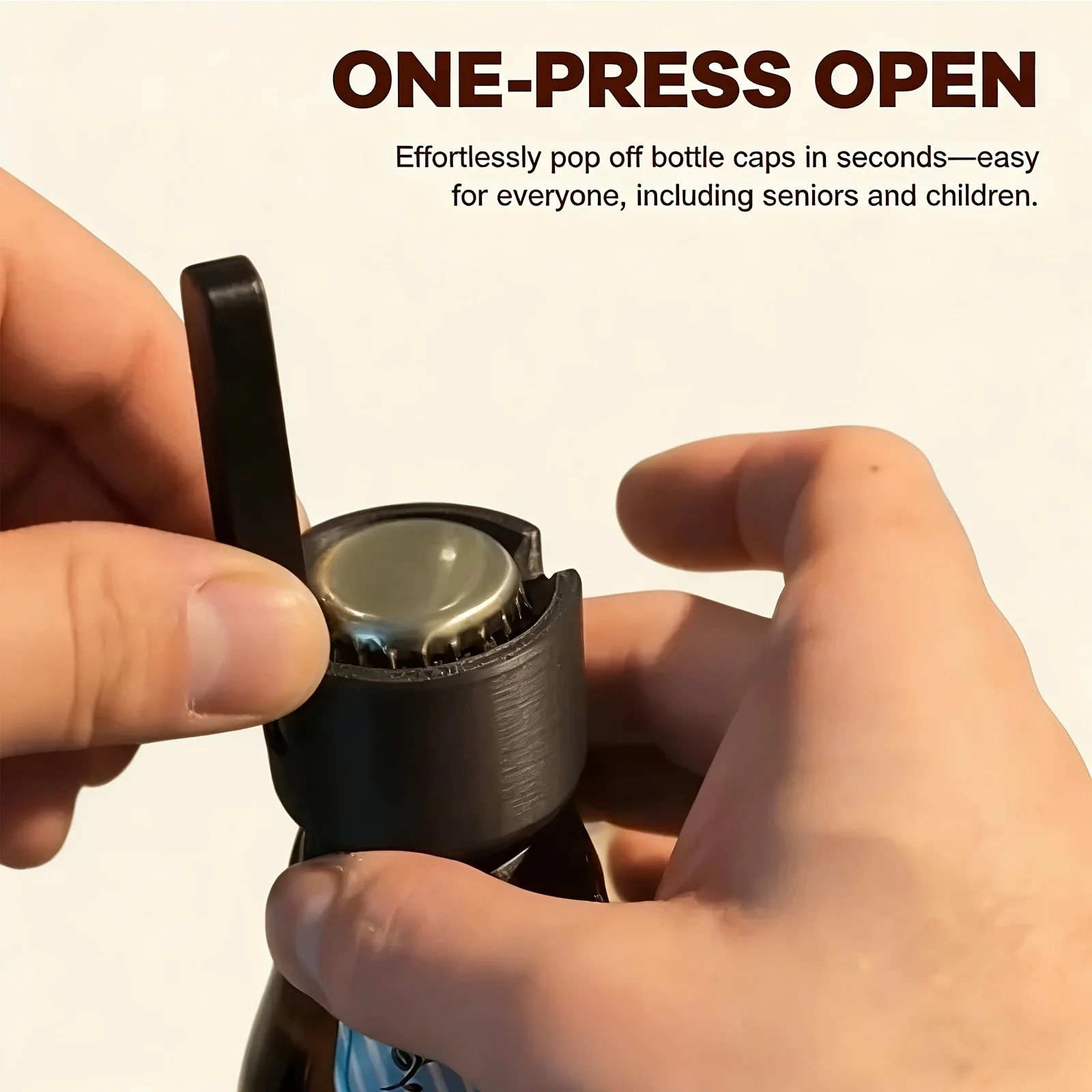 One Handed Push Down Bottle Opener Beer Cap Launcher Ergonomic Wall Mounted Lever Cool Bar Gadget Gift For Men Home Bar