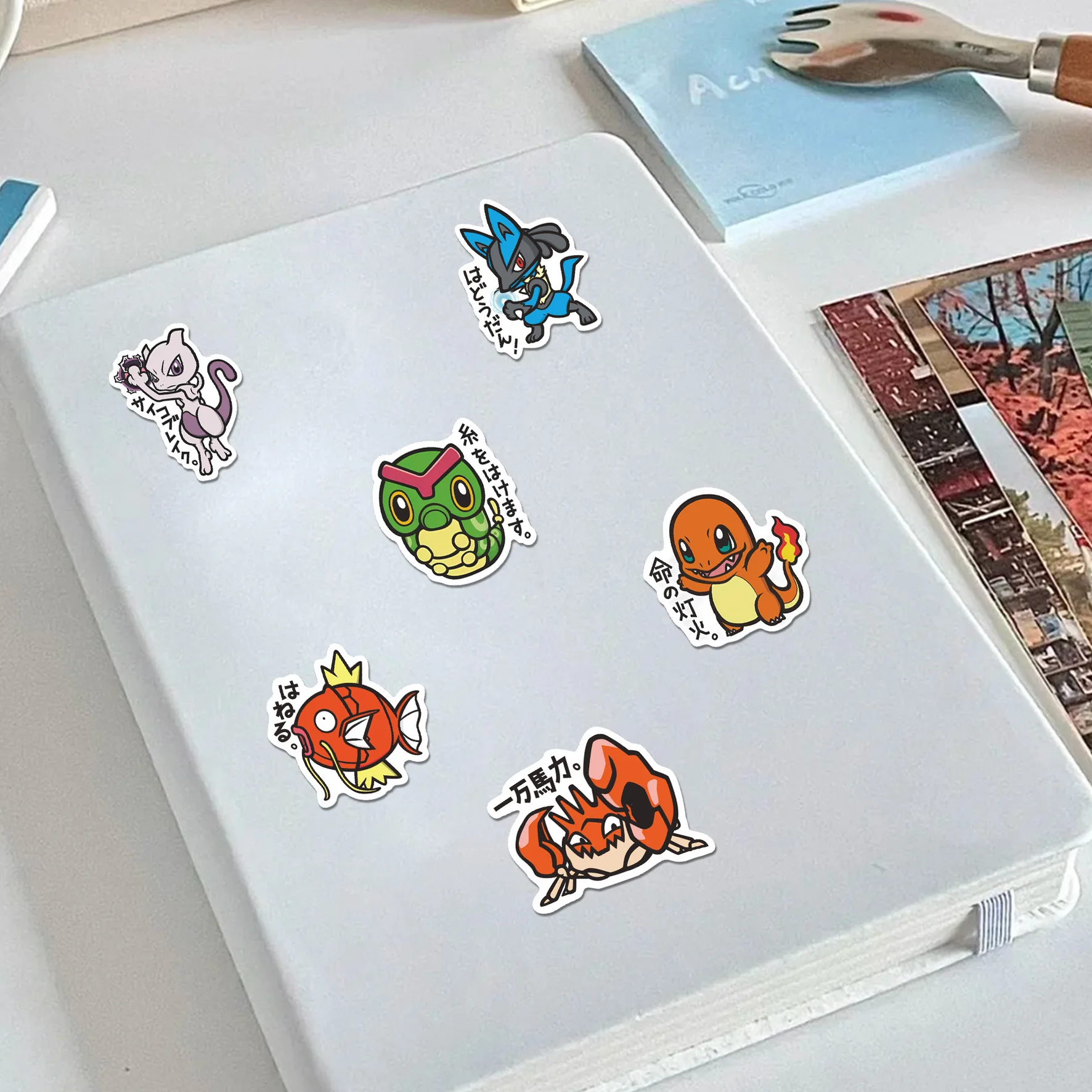 56PCS Cute Anime Pokemon Cartoon Pikachu Stickers Sealing Decoration Laptop Decals Graffiti Sticker Reward Gift DIY Kid Toy