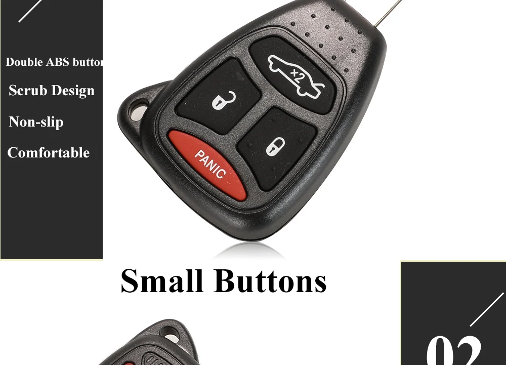 jingyuqin Car Key Shell Case 2/3/4/5/6 Buttons for Chrysler Pacifica Aspen 300 Dodge RAM Caravan Jeep Commander Grand Cherokee