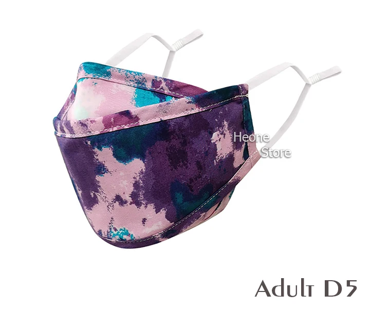 4 Styles New Upgrade Cotton Face Mask Covering Reusable Washable Solid Color Floral Printed Unisex Earloop Mask For Adult