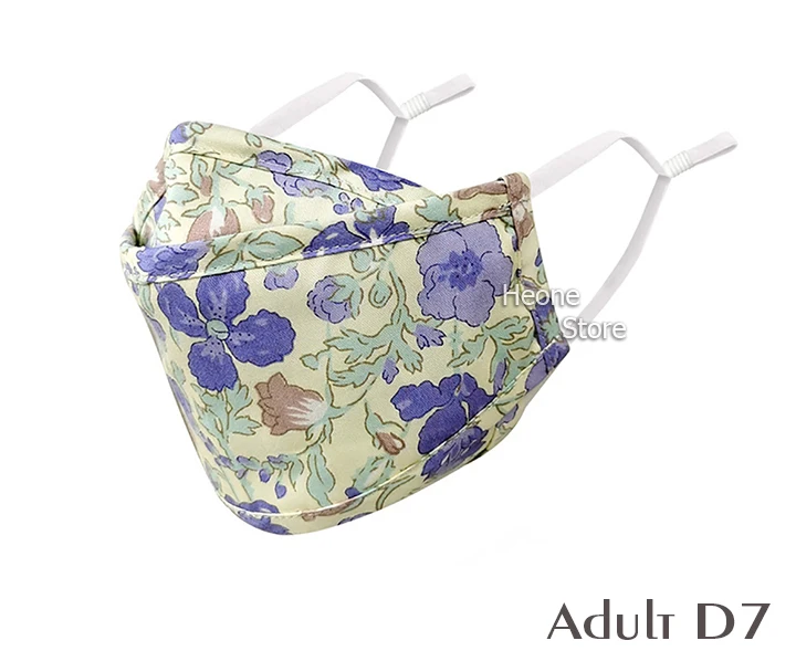 4 Styles New Upgrade Cotton Face Mask Covering Reusable Washable Solid Color Floral Printed Unisex Earloop Mask For Adult