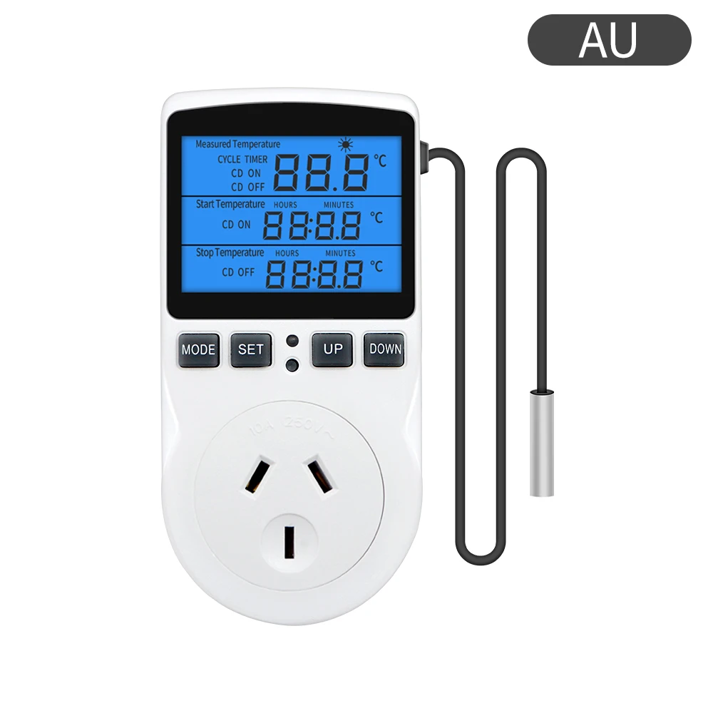 Timer Socket Thermostat KT3100 Multi-Function Temperature Controller Outlet with Timer Switch Sensor Probe Heating Cooling