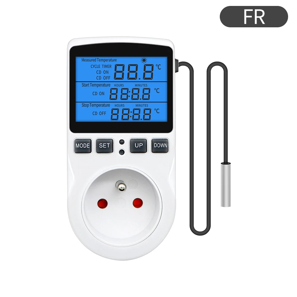 Timer Socket Thermostat KT3100 Multi-Function Temperature Controller Outlet with Timer Switch Sensor Probe Heating Cooling