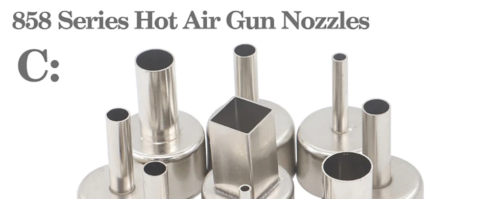 9pcs/lot 22mm Universal Nozzle Soldering station Hot Air Stations Gun Nozzles for 858D/858D+/8586/8858 Welding Nozzles