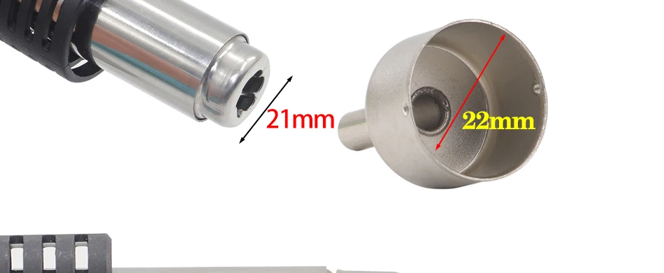 9pcs/lot 22mm Universal Nozzle Soldering station Hot Air Stations Gun Nozzles for 858D/858D+/8586/8858 Welding Nozzles