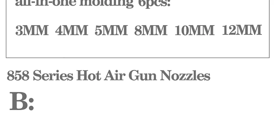 9pcs/lot 22mm Universal Nozzle Soldering station Hot Air Stations Gun Nozzles for 858D/858D+/8586/8858 Welding Nozzles
