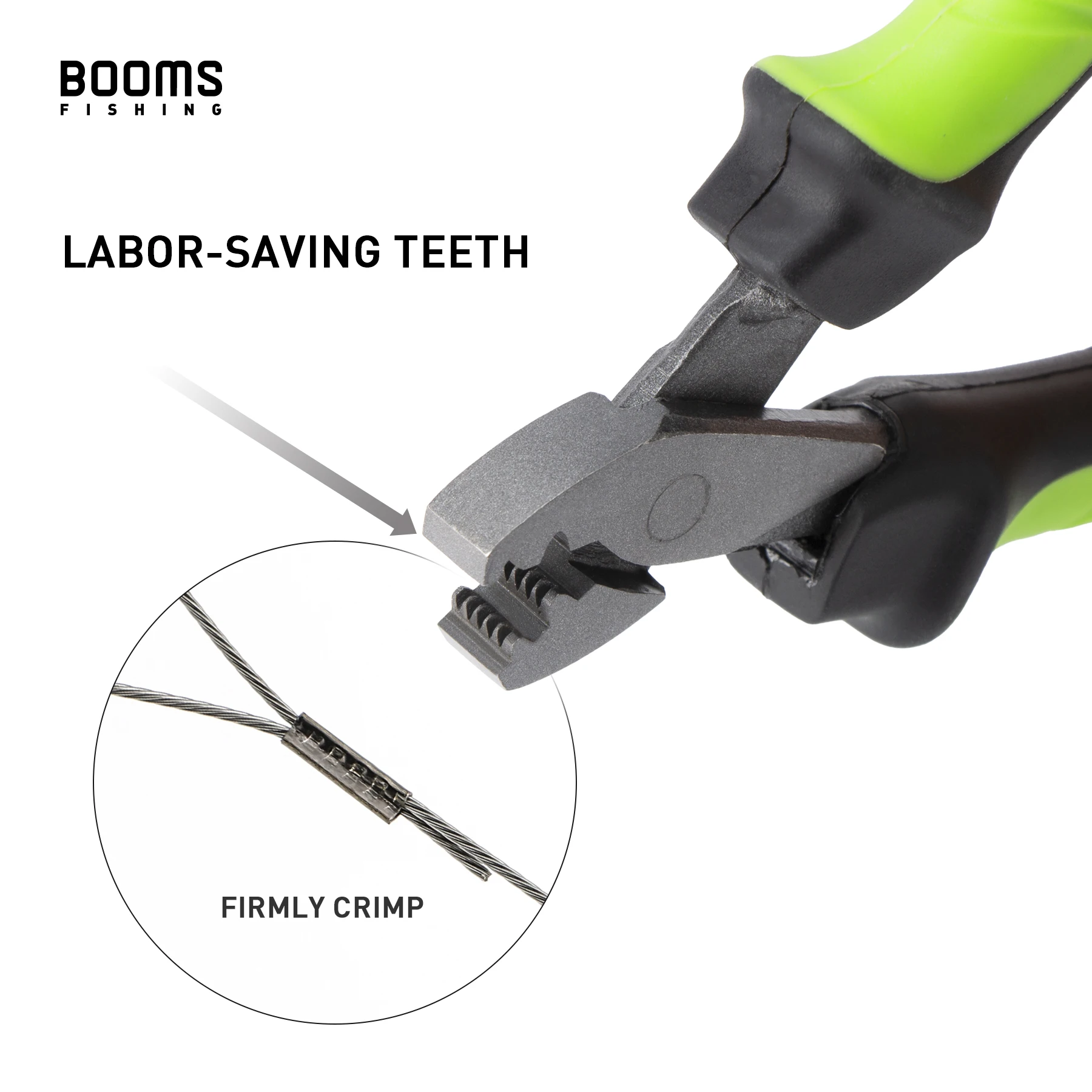 Booms Fishing CP2 Fishing Crimping Pliers with 300Pcs/set for Single & Double 6 Size Fishing Line Barrel Crimping Sleeves Tools