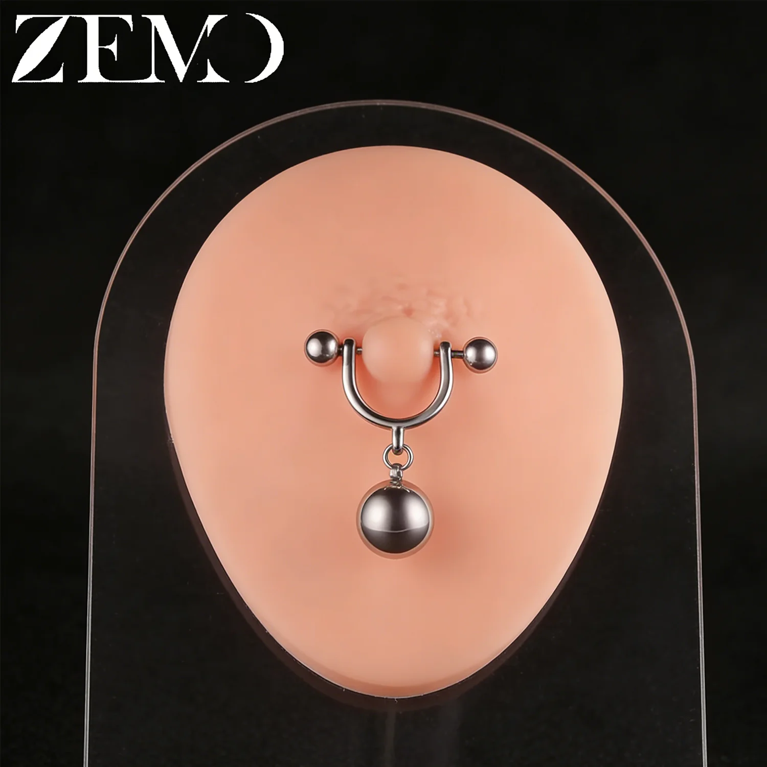 ZEMO 1PC/1Pair 14G/16G Stainless Steel Drop Nipple Rings Bar Balls Barbell Dangle Nipple Piercings 10/12MM Punk Piercing Jewelry