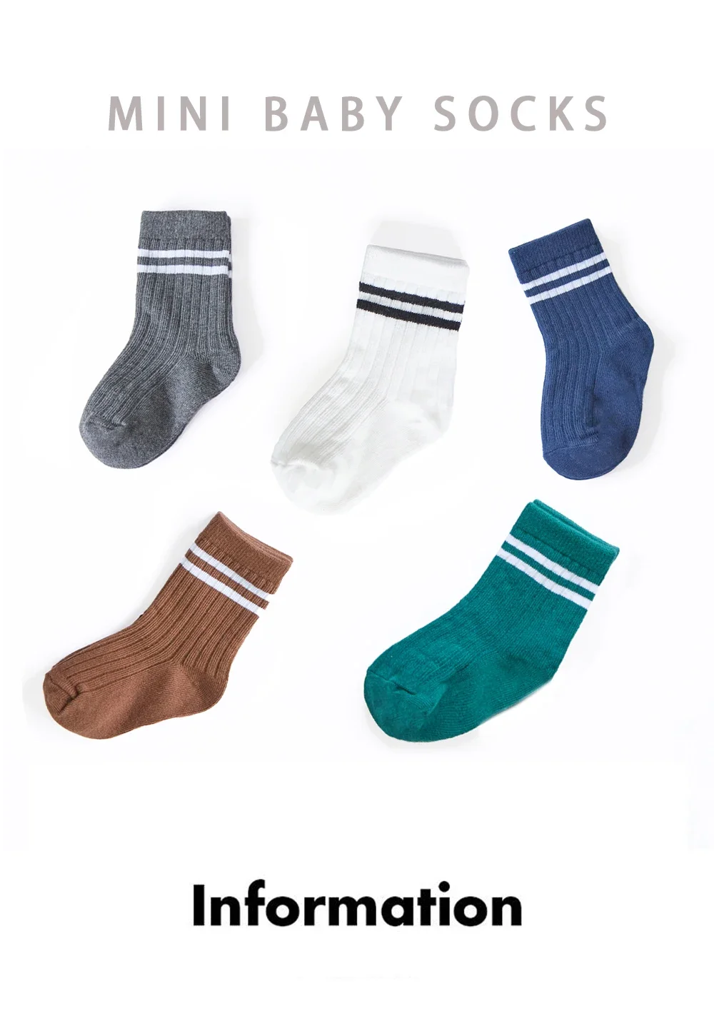 3pairs/lot Infant Boys Striped Socks Cotton Ribbed Stretch Mouthed Babies Boys Short Socks Newborn Toddler Boys Sporty Sock Pack