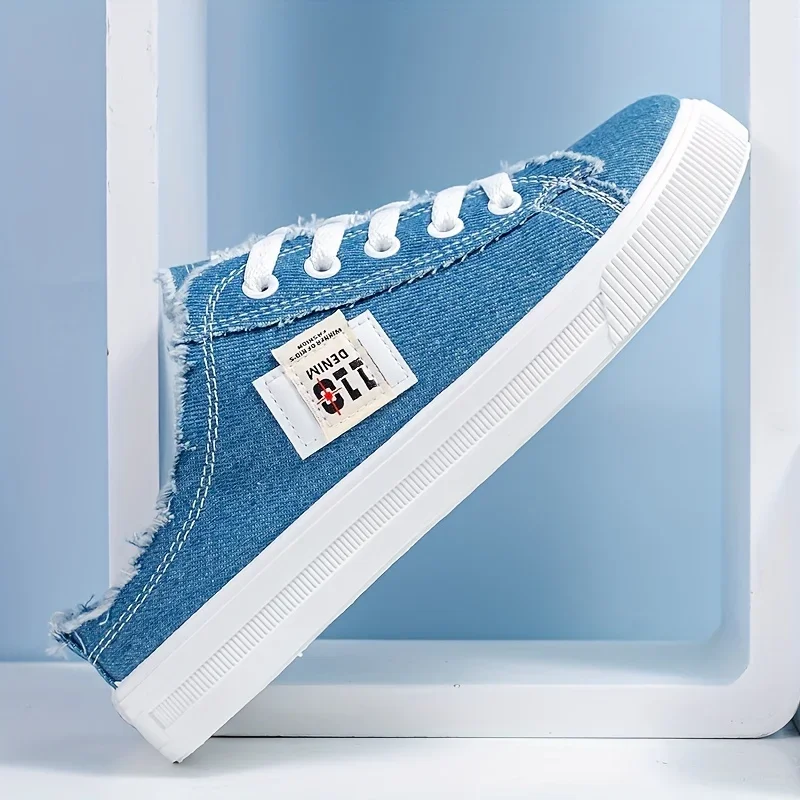 Women's Fashion Flat Sneakers Casual Lace Up Round Toe Non Slip Canvas Shoes Casual Walking Slides Shoes