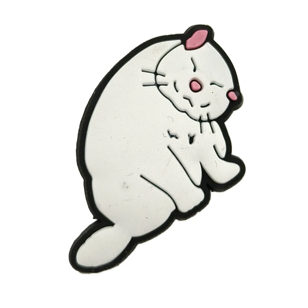 1pc Cute Cartoon Cats PVC Shoe Charms for Clogs Accessories Shoe Decorations Sandals Pins DIY Kids Women Beach Bags Accessories