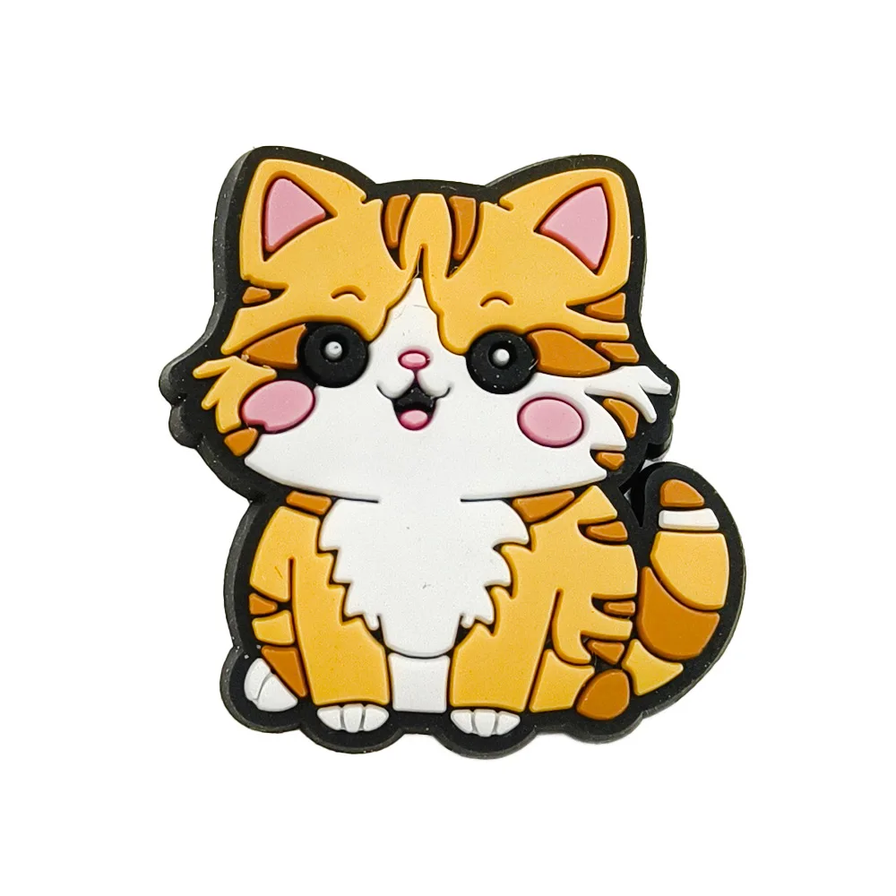 1pc Cute Cartoon Cats PVC Shoe Charms for Clogs Accessories Shoe Decorations Sandals Pins DIY Kids Women Beach Bags Accessories