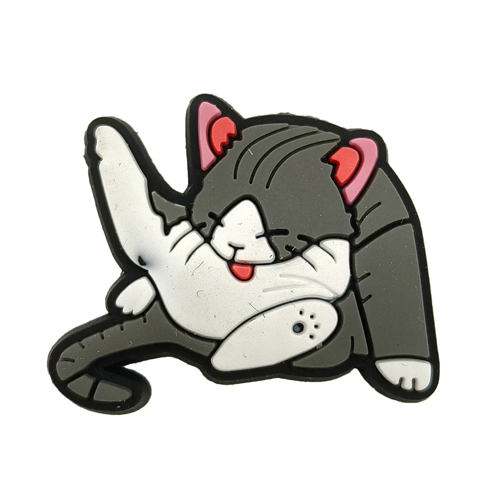 1pc Cute Cartoon Cats PVC Shoe Charms for Clogs Accessories Shoe Decorations Sandals Pins DIY Kids Women Beach Bags Accessories