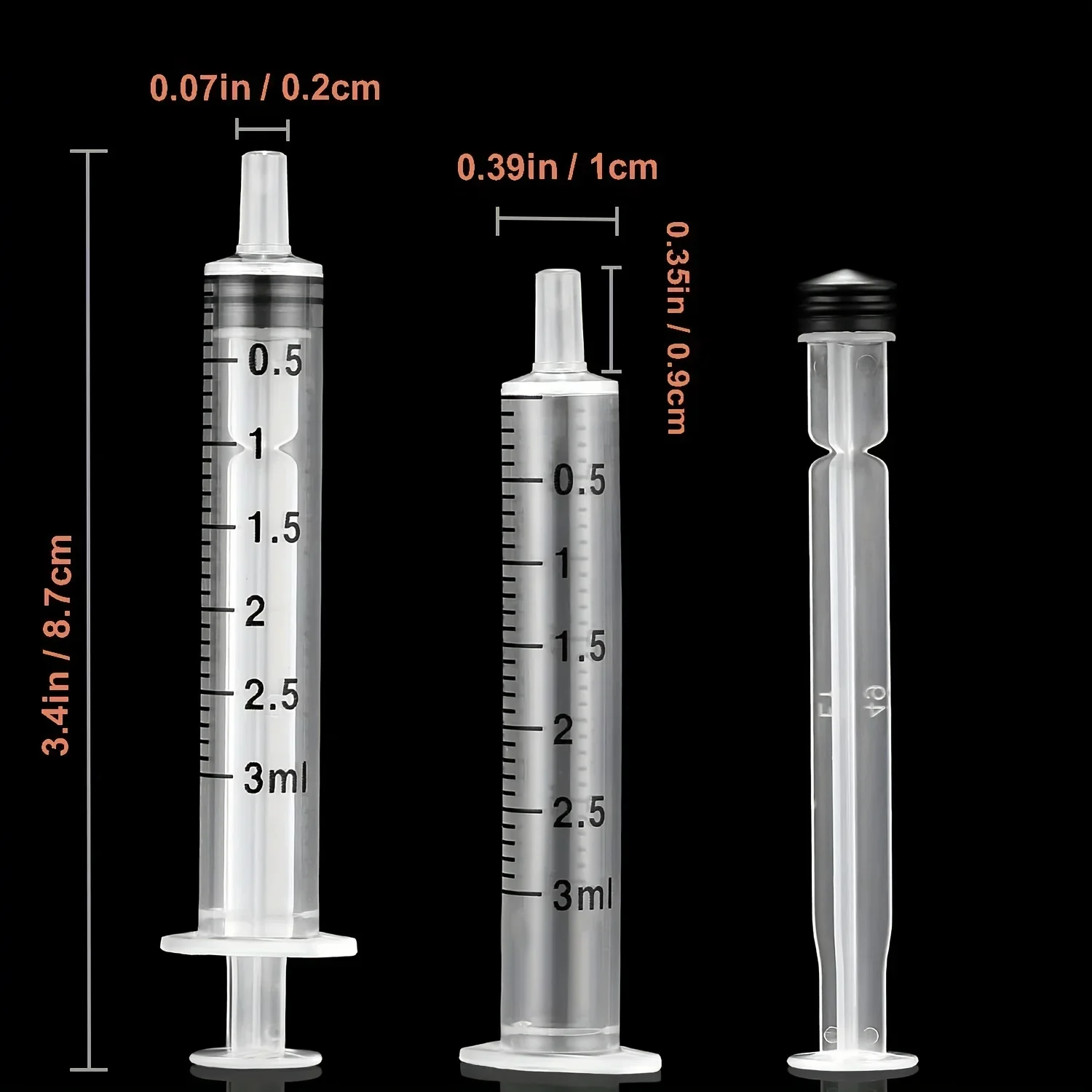 3ml syringe with cap (20 pcs)