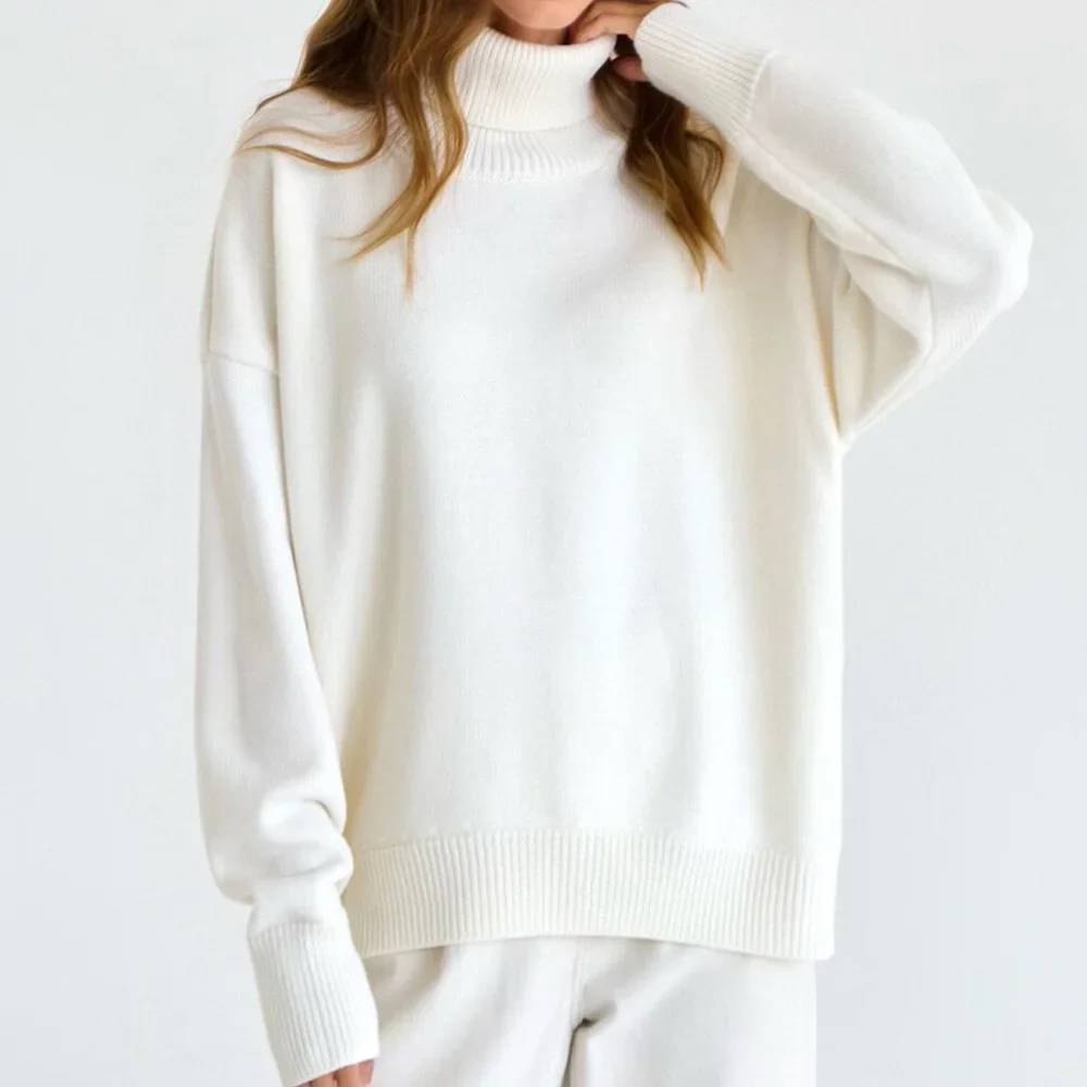 Autumn Winter Casual Fleece Thickened Warm Sweater Women's Turtleneck Solid Sweater Knitting Pullovers Rollneck Slim Fit Top