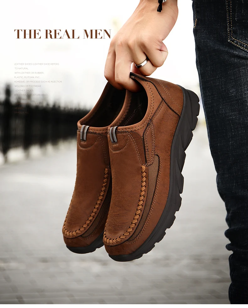 Men Casual Shoes Breathable Loafers Sneakers Fashion Comfortable Flat Handmade Retro Leisure Loafers Shoes Men Shoes