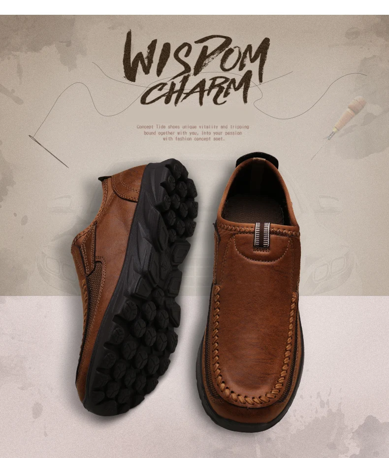 Men Casual Shoes Breathable Loafers Sneakers Fashion Comfortable Flat Handmade Retro Leisure Loafers Shoes Men Shoes