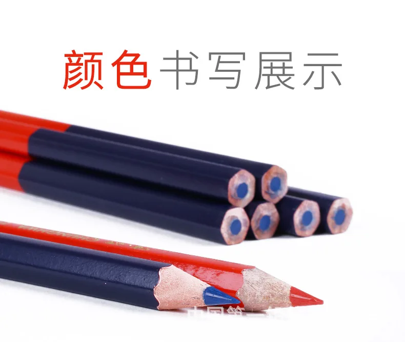 10Pcs Big Pencil,Red&Blue Double-Ended,Medical Science Laboratory Plotting Construction Wood Working Mark Stationery