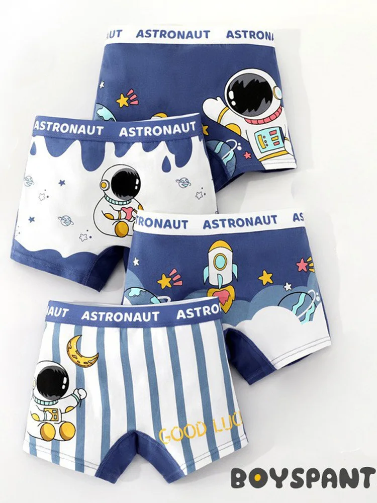 4pcs Children's Underwear for Boys Cotton Cute Dinosaur Shorts Panties Fashion Teenage Breathable Soft Boxers Toddler Underpants