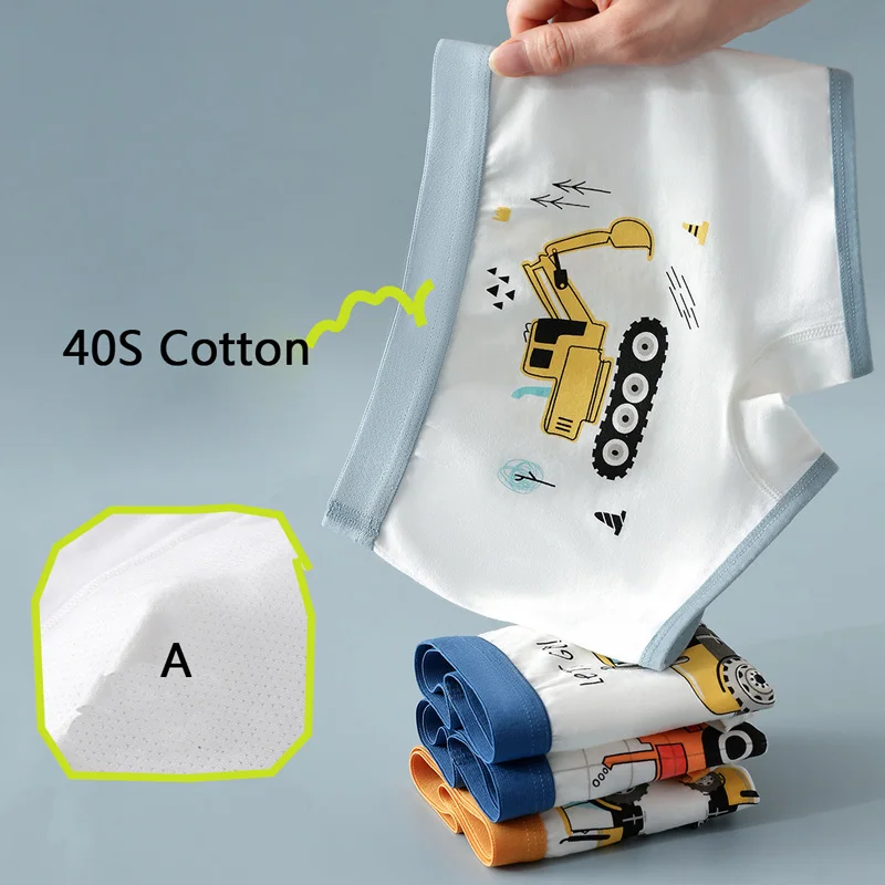4pcs Children's Underwear for Boys Cotton Cute Dinosaur Shorts Panties Fashion Teenage Breathable Soft Boxers Toddler Underpants