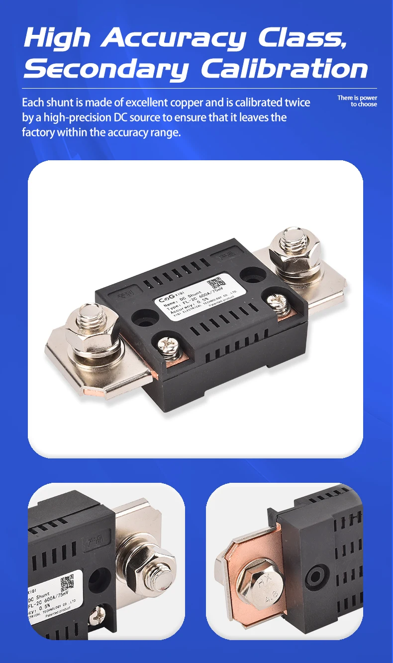 CG FL-2C Shunt 10A 20A 50A 100A 150A 200A 300A 400A 500A 600A 750A 75mV DC Manufacturer With Base Ammeter Current Shunt Resistor