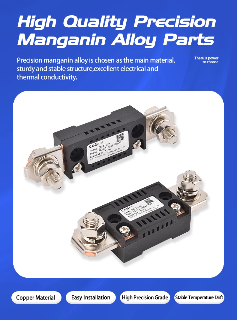 CG FL-2C Shunt 10A 20A 50A 100A 150A 200A 300A 400A 500A 600A 750A 75mV DC Manufacturer With Base Ammeter Current Shunt Resistor