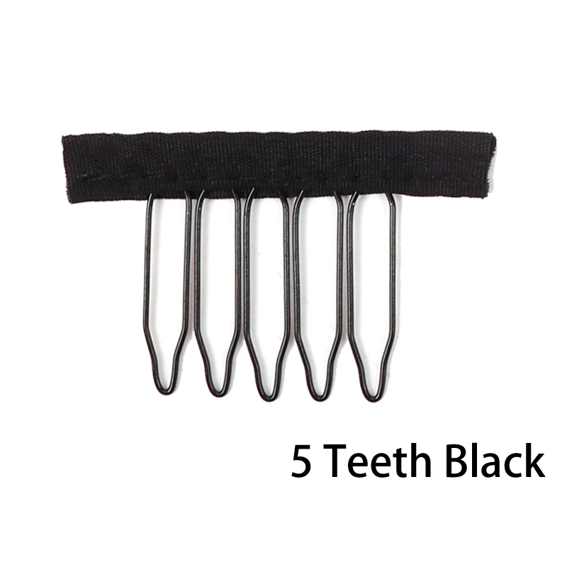 Nunify Wig Comb Clips 4 Teeth Hair Extension Clips Stainless Steel Wig Clips Combs Snap Clips With Rubber For Hair Extension
