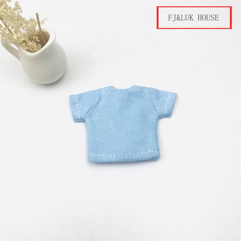 New OB11 Dolls Clothes T-shirt Black/Pink/Red/White/Blue Short Cute T-shirt for ob11,obitsu11,Molly,1/12 BJD Dolls Accessories
