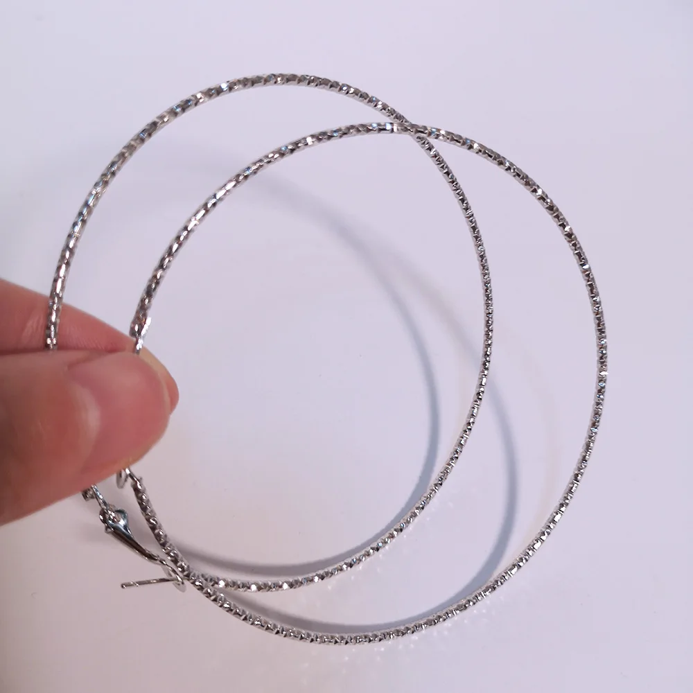 BLIJERY New Fashion Big Hoop Earrings Basketball Brincos Shiny Starry Large Circle Earrings for Women Jewelry Boucles d'oreill