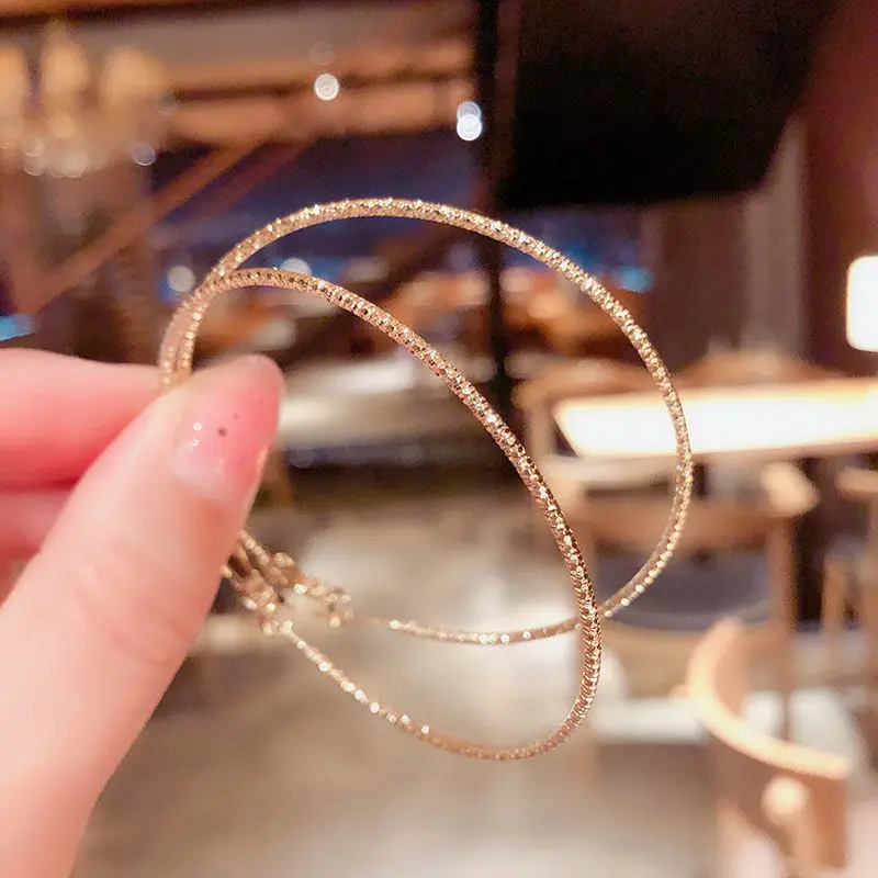 BLIJERY New Fashion Big Hoop Earrings Basketball Brincos Shiny Starry Large Circle Earrings for Women Jewelry Boucles d'oreill