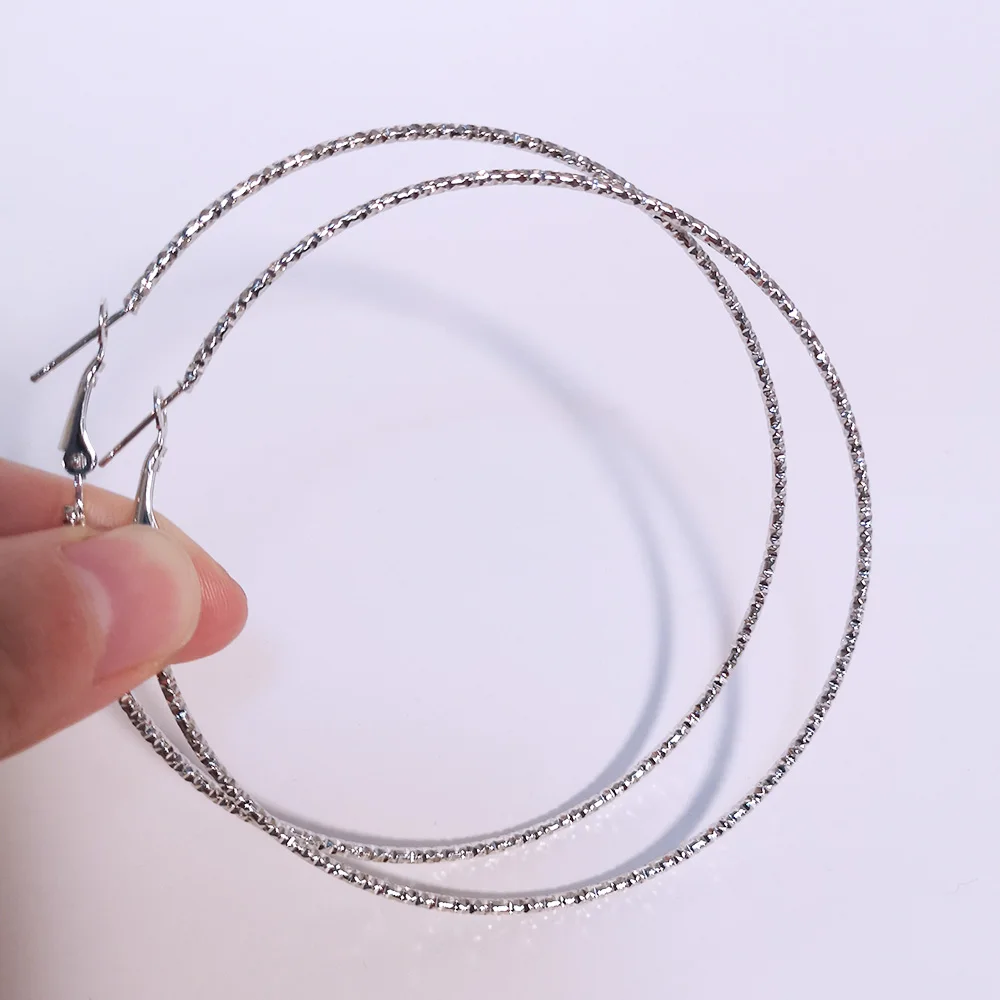 BLIJERY New Fashion Big Hoop Earrings Basketball Brincos Shiny Starry Large Circle Earrings for Women Jewelry Boucles d'oreill