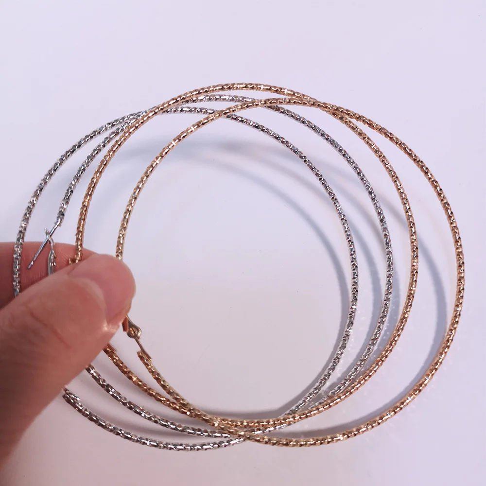 BLIJERY New Fashion Big Hoop Earrings Basketball Brincos Shiny Starry Large Circle Earrings for Women Jewelry Boucles d'oreill