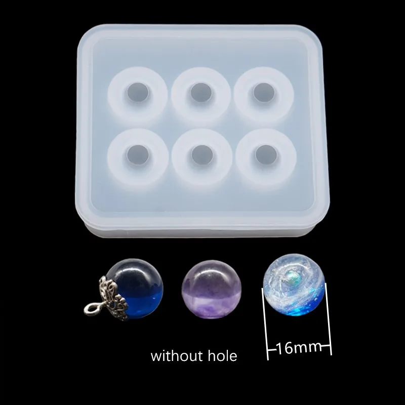 SNASAN Silicone Mold For Jewelry Beads 9mm12mm 16mm Cube Ball 6 Compartment Epoxy Resin Silicone Mould Handmade DIY Material