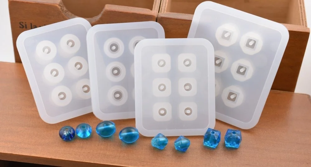 SNASAN Silicone Mold For Jewelry Beads 9mm12mm 16mm Cube Ball 6 Compartment Epoxy Resin Silicone Mould Handmade DIY Material