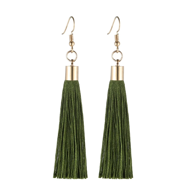 LOVBEAFAS Fringe Tassel Earrings For Women Gold Color Vintage Long Drop Dangle Earrings Fashion Wedding Jewelry Party Gift