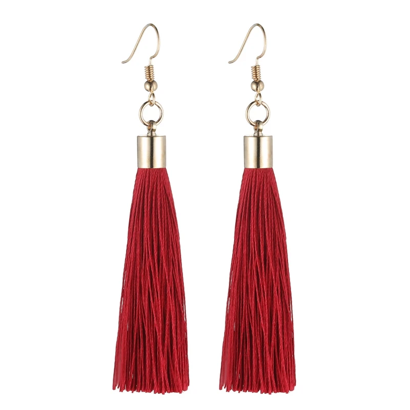 LOVBEAFAS Fringe Tassel Earrings For Women Gold Color Vintage Long Drop Dangle Earrings Fashion Wedding Jewelry Party Gift