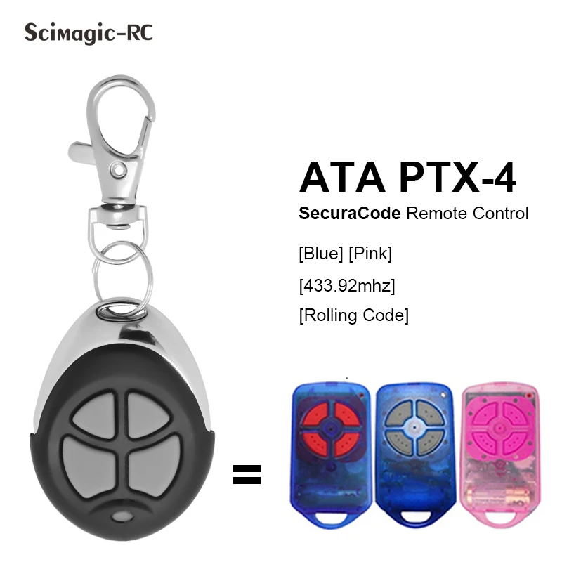ATA PTX-4 Securacode Garage/Gate Door Replacement Remote Control Transmitter For ATA PTX4 433.92 MHz