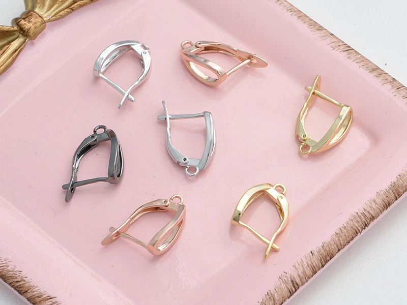 Classic Hoop Earrings Accessories for Jewelry Making Sliver Gold Zircon Copper Earring Hooks Jewellery Making Supplies