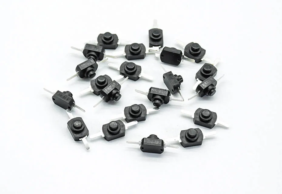 10pcs 1A 30V DC 2A 250V White/Black Latching On Off Mini Torch Push Button Switch Hot sale