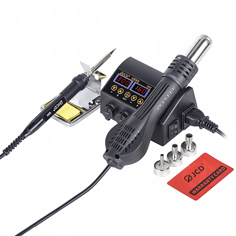 2 in 1 750W Soldering Station LCD Digital display welding rework station for cell-phone BGA SMD PCB IC Repair solder tools 8898